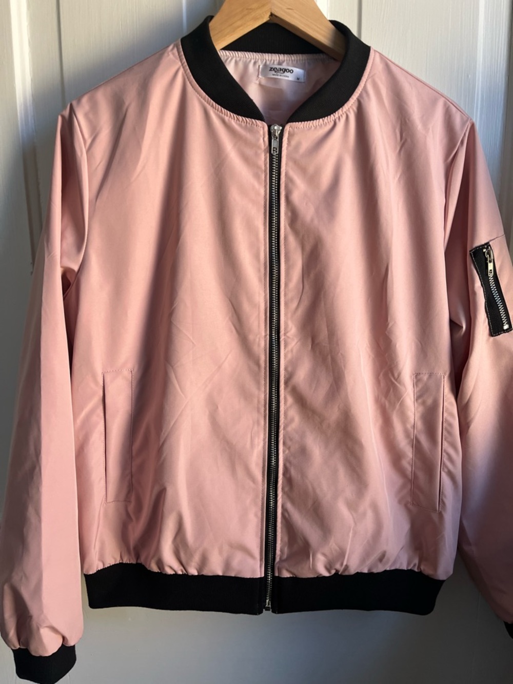 Pink Bomber Jacket - Lightweight Women's Coat